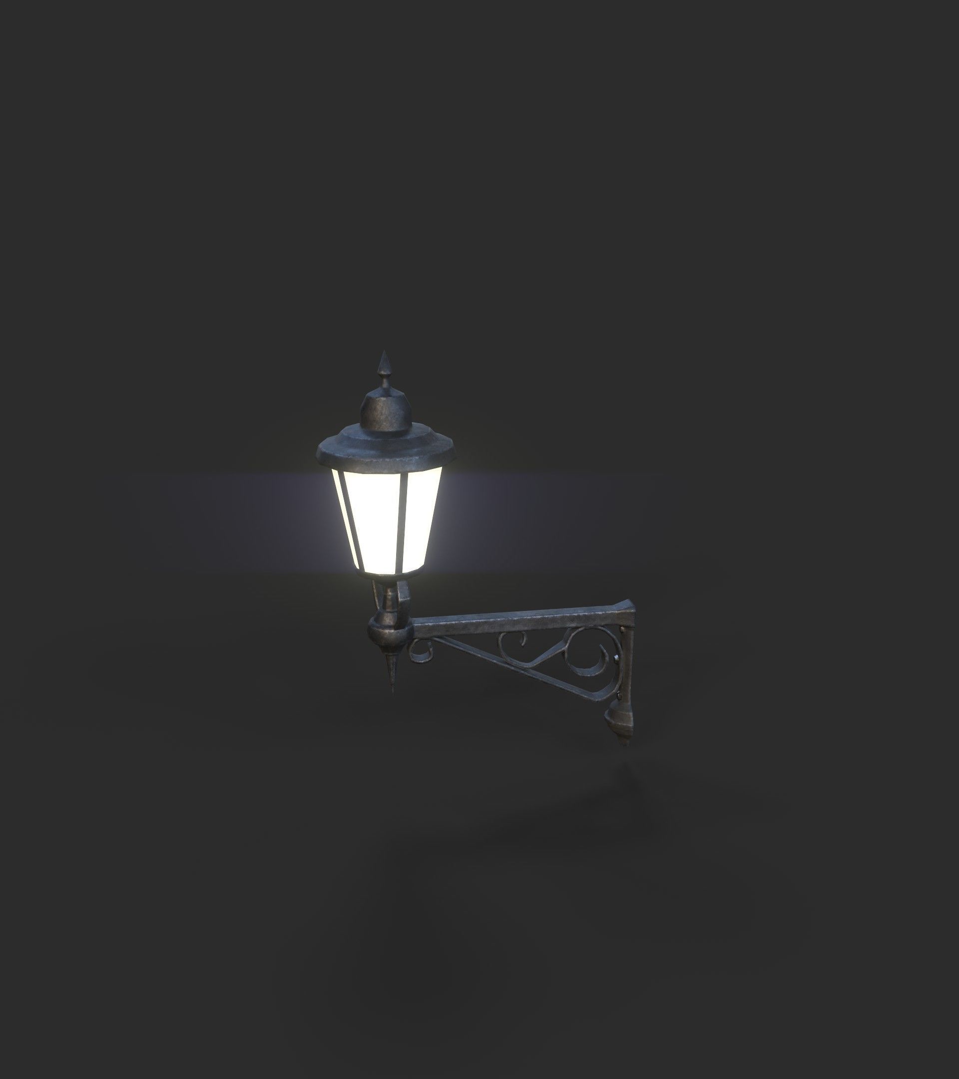 Wall Lamp 1 Low-poly 3D model_2
