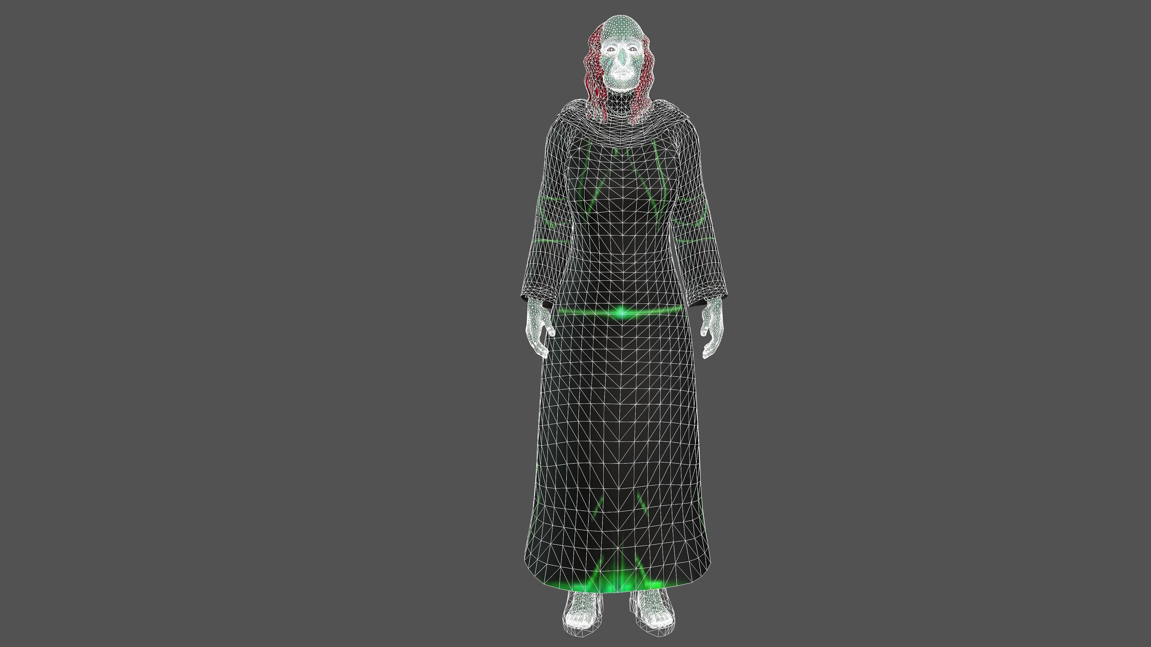 Witch with Animation 3D model_15