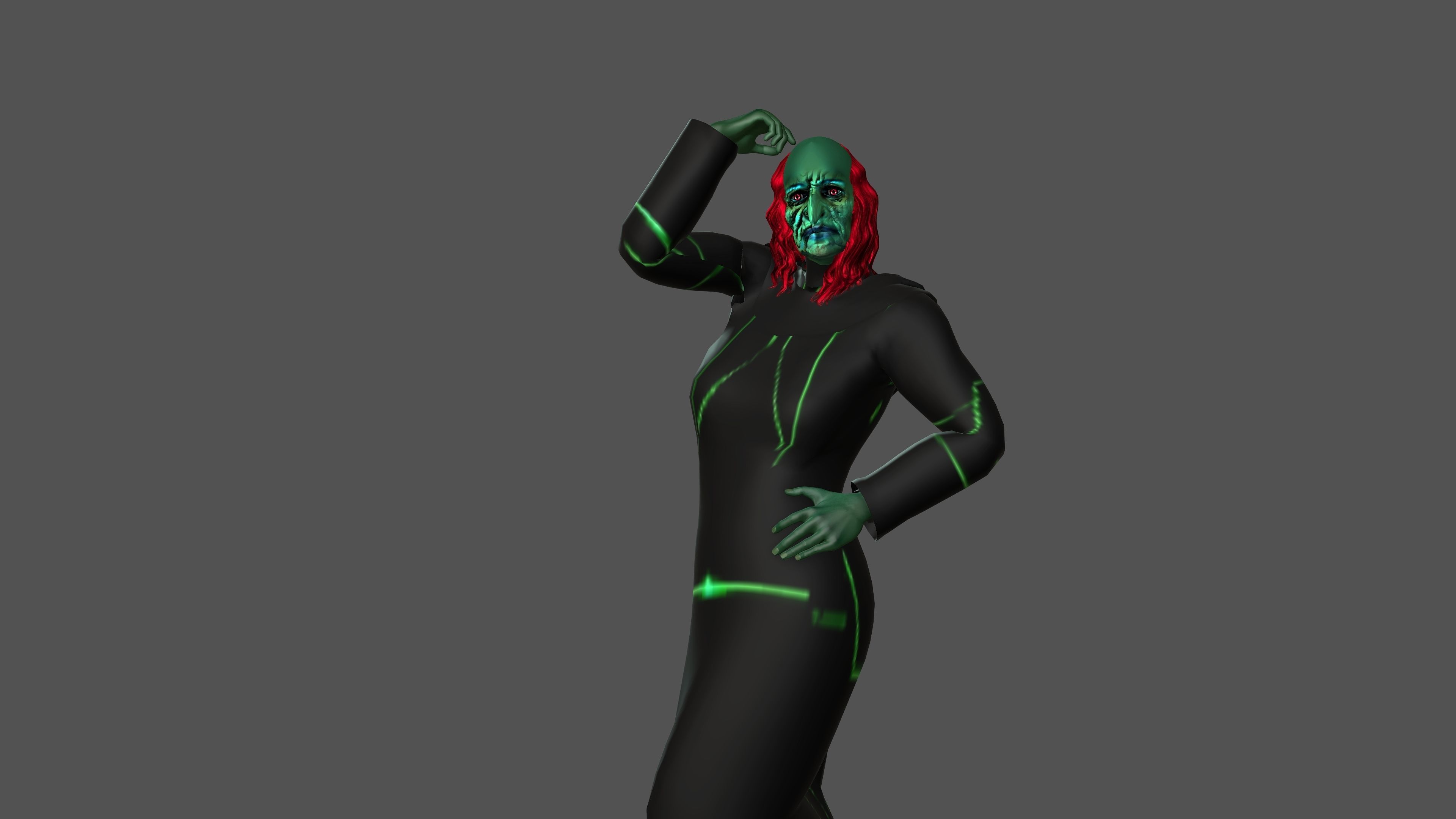 Witch with Animation 3D model_8