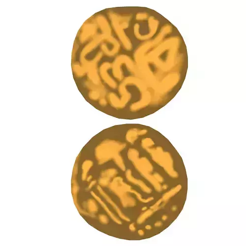 indian ancient coin  Low-poly 3D model