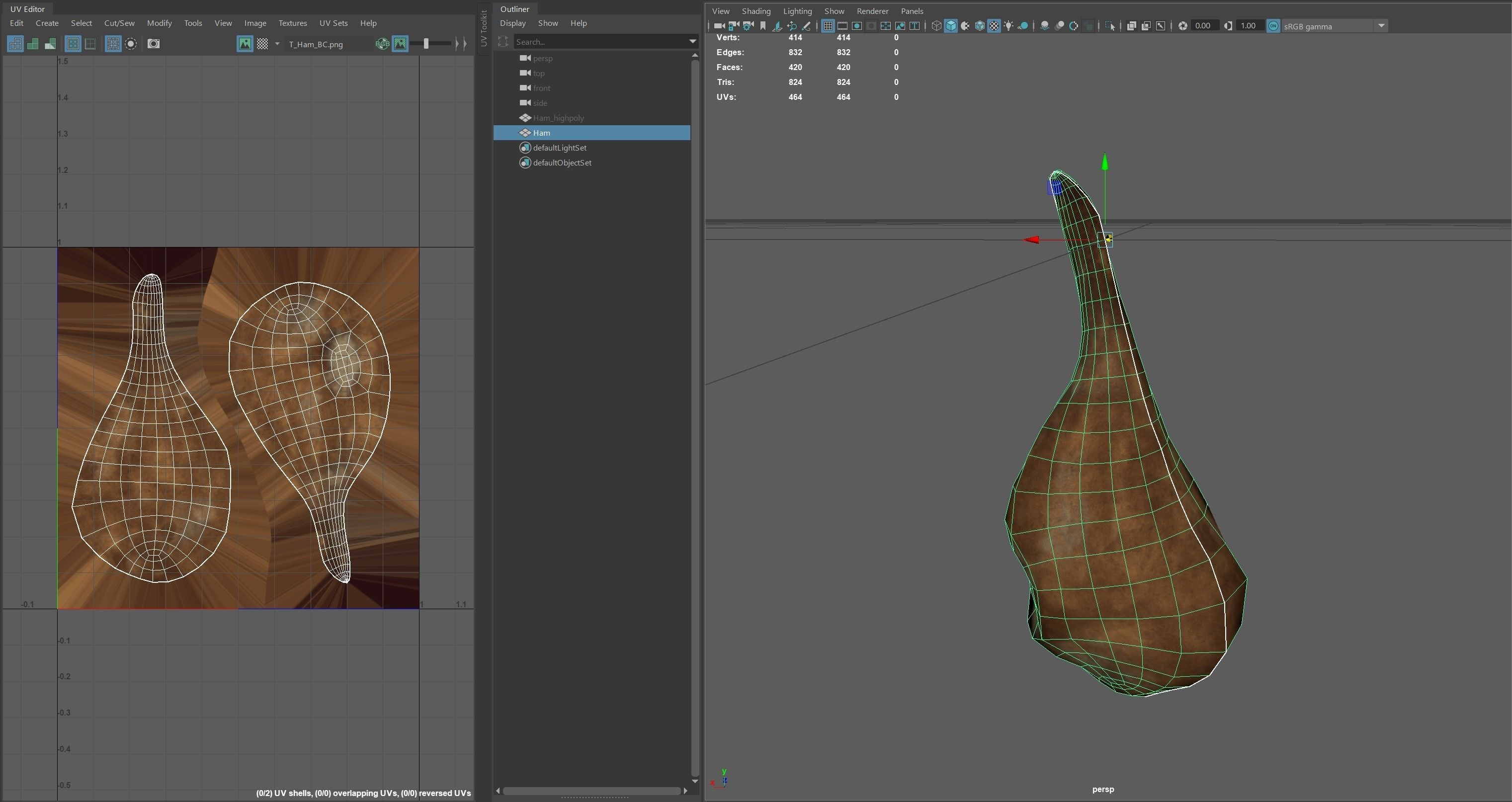 Cured Ham Low-poly 3D model_9