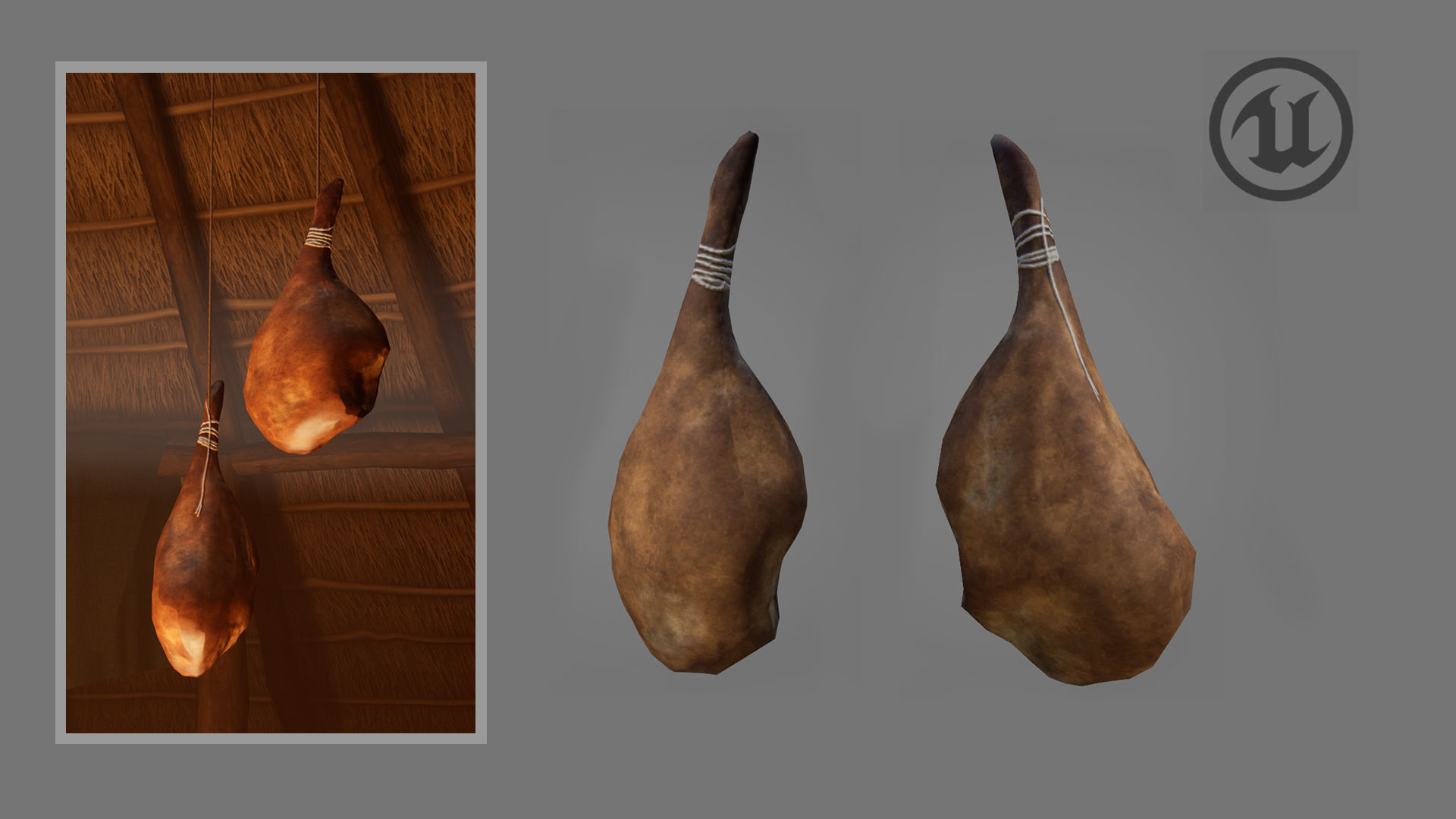 Cured Ham Low-poly 3D model_8