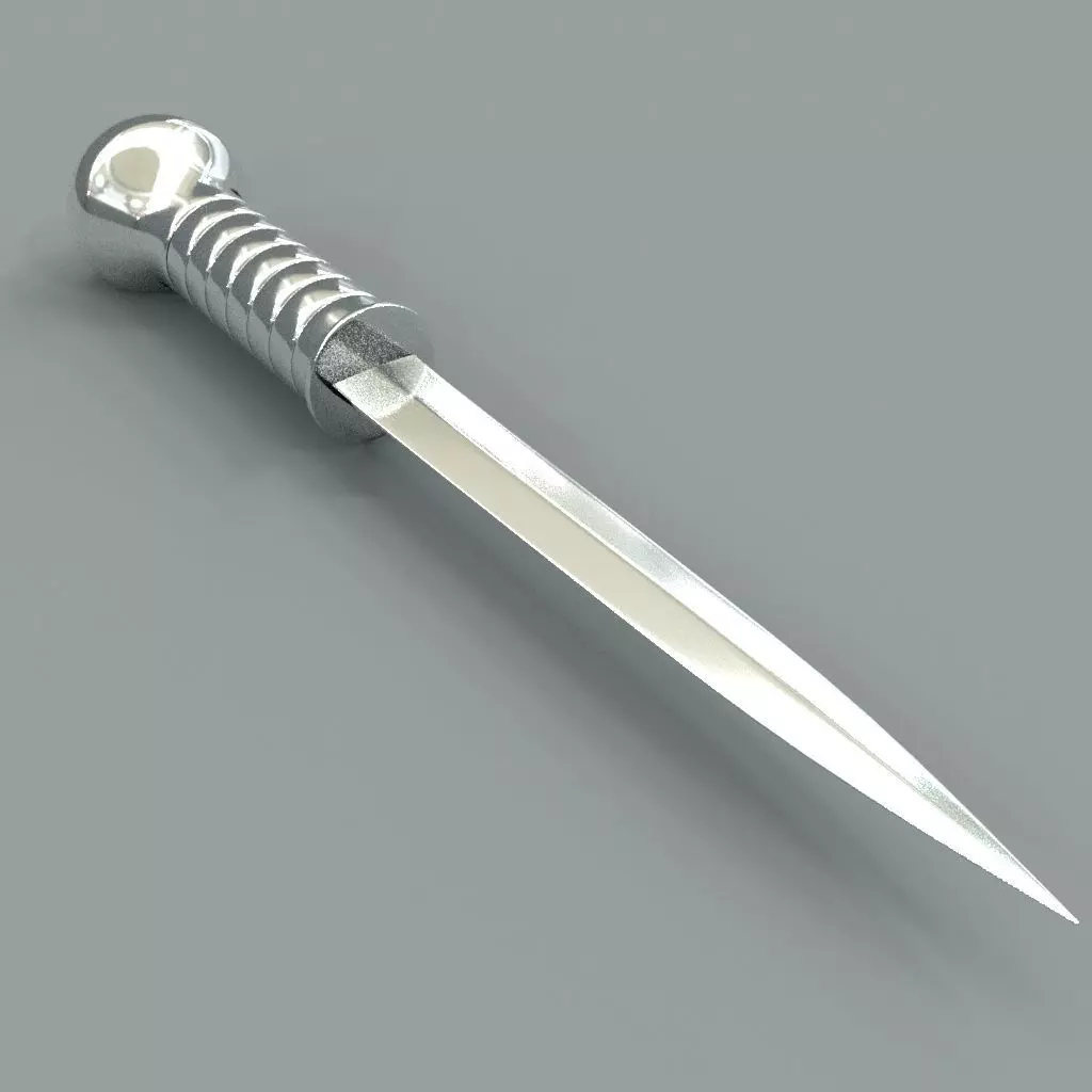 Knife silver Low-poly 3D model_0