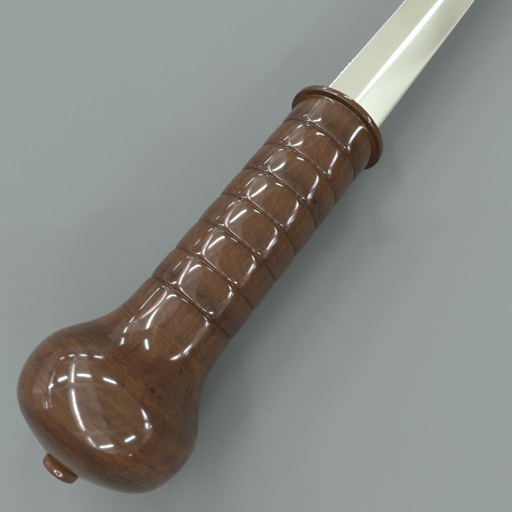 Knife silver Low-poly 3D model_2