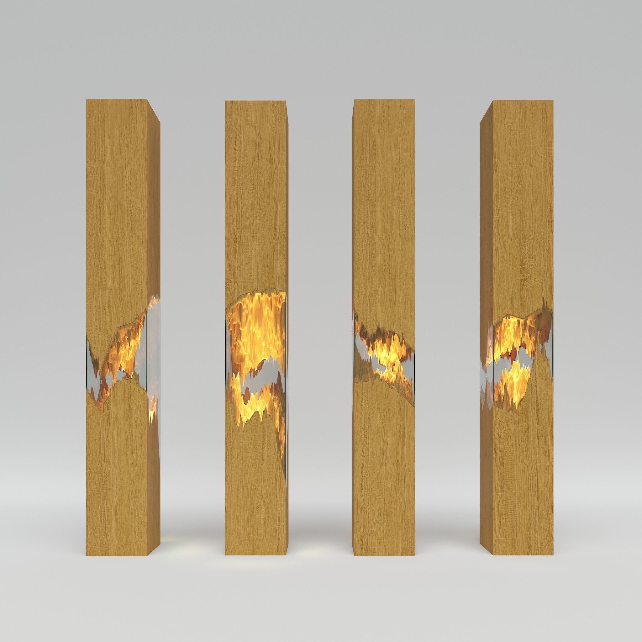Epoxy Wood Fairylight  Columns 3D model_3