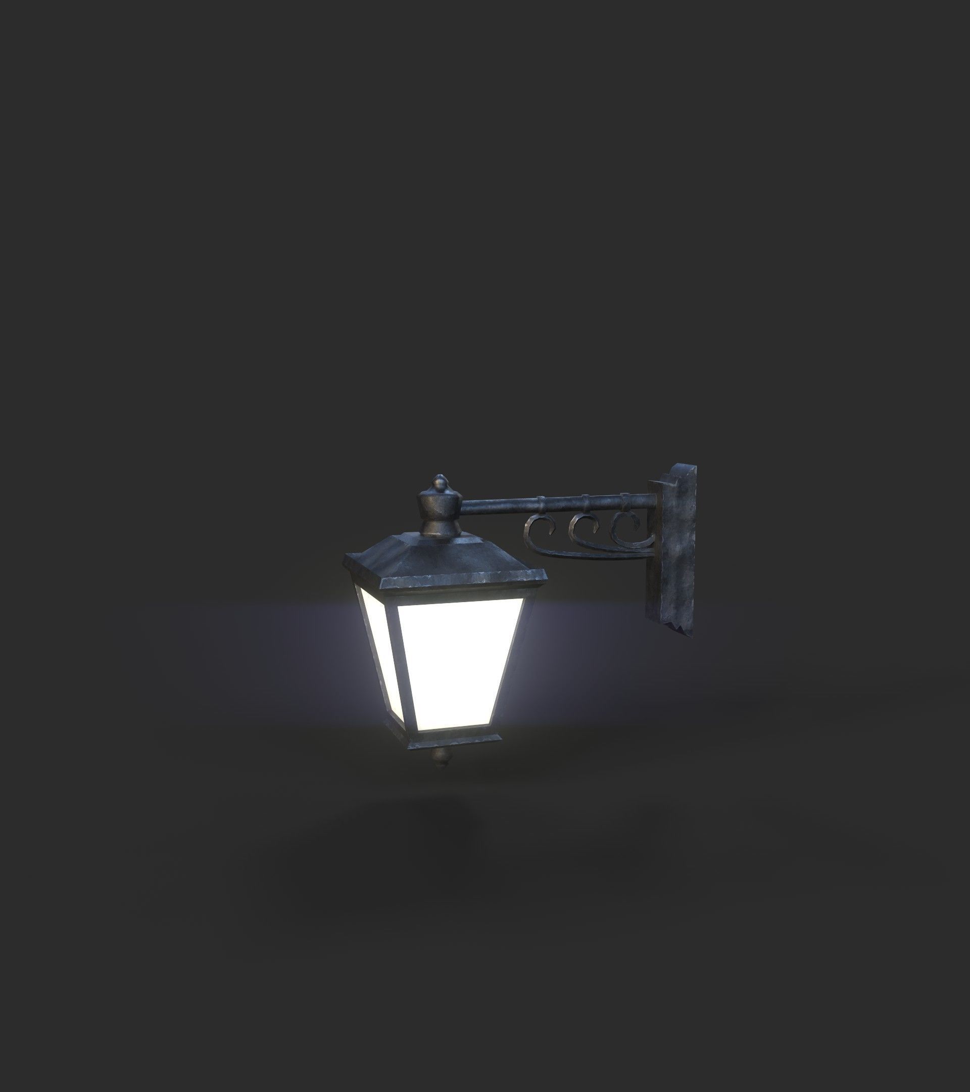 Wall Lamp 2 Low-poly 3D model_3
