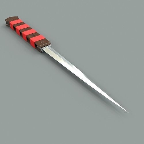 Knife with stripes 3D model