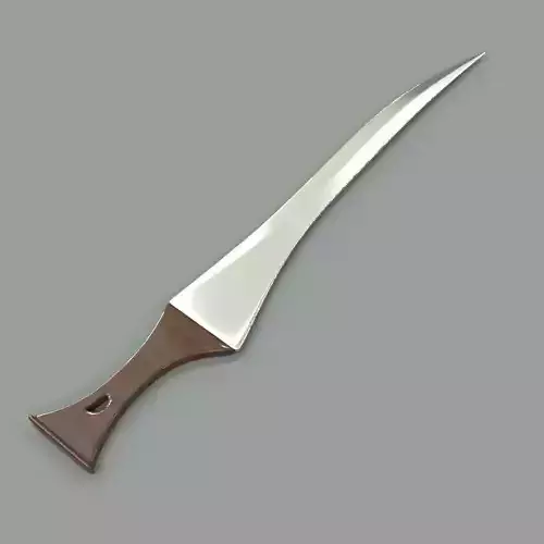 Knife sword with wooden handle
