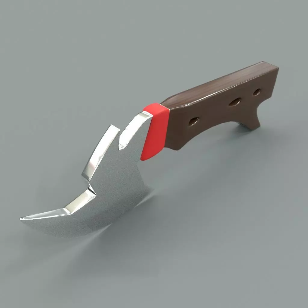 Knife with handle Low-poly 3D model_0