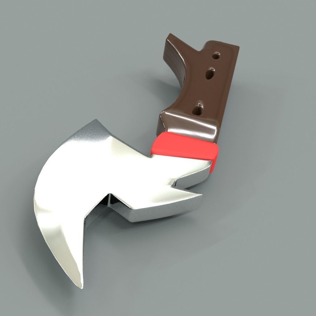 Knife with handle Low-poly 3D model_2