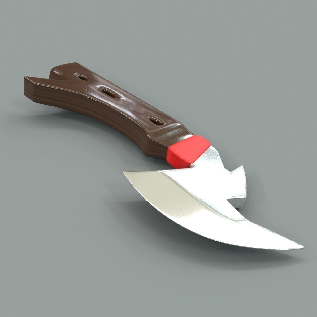 Knife with handle Low-poly 3D model_1