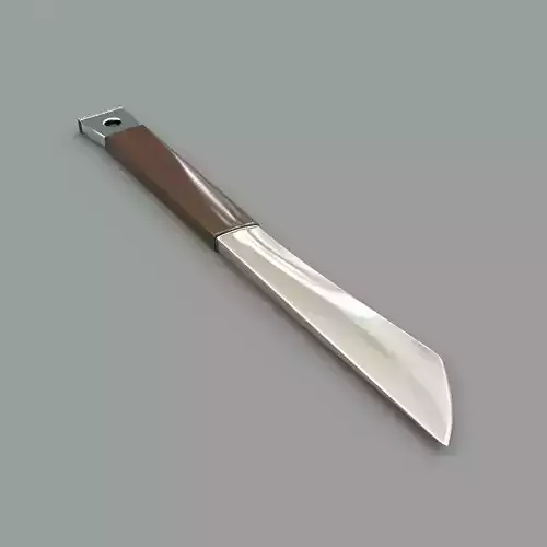 Knife with wooden handle