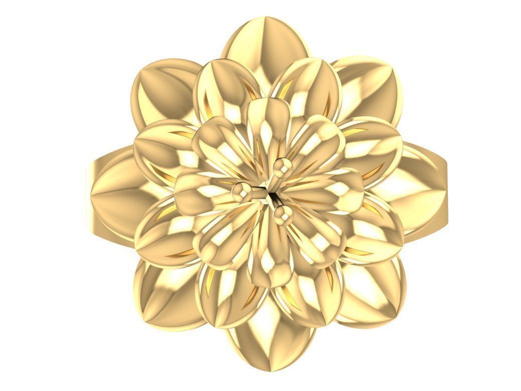 24k flower ring 2838 3D print model_6