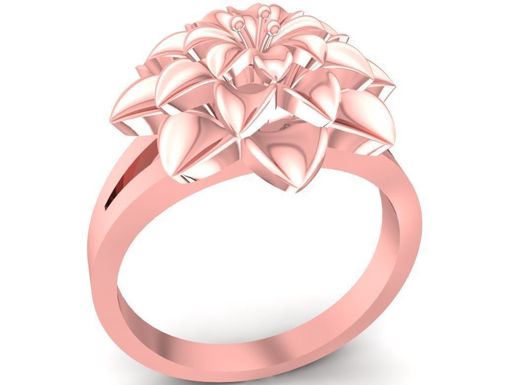 24k flower ring 2838 3D print model_1