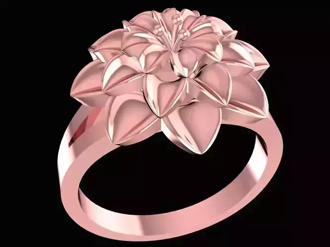Elegant 3D Flower Petal Ring  2838