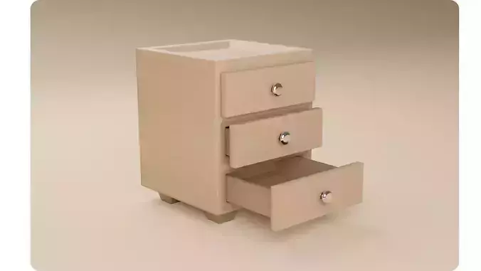 Bedside table with Drawers 3d model