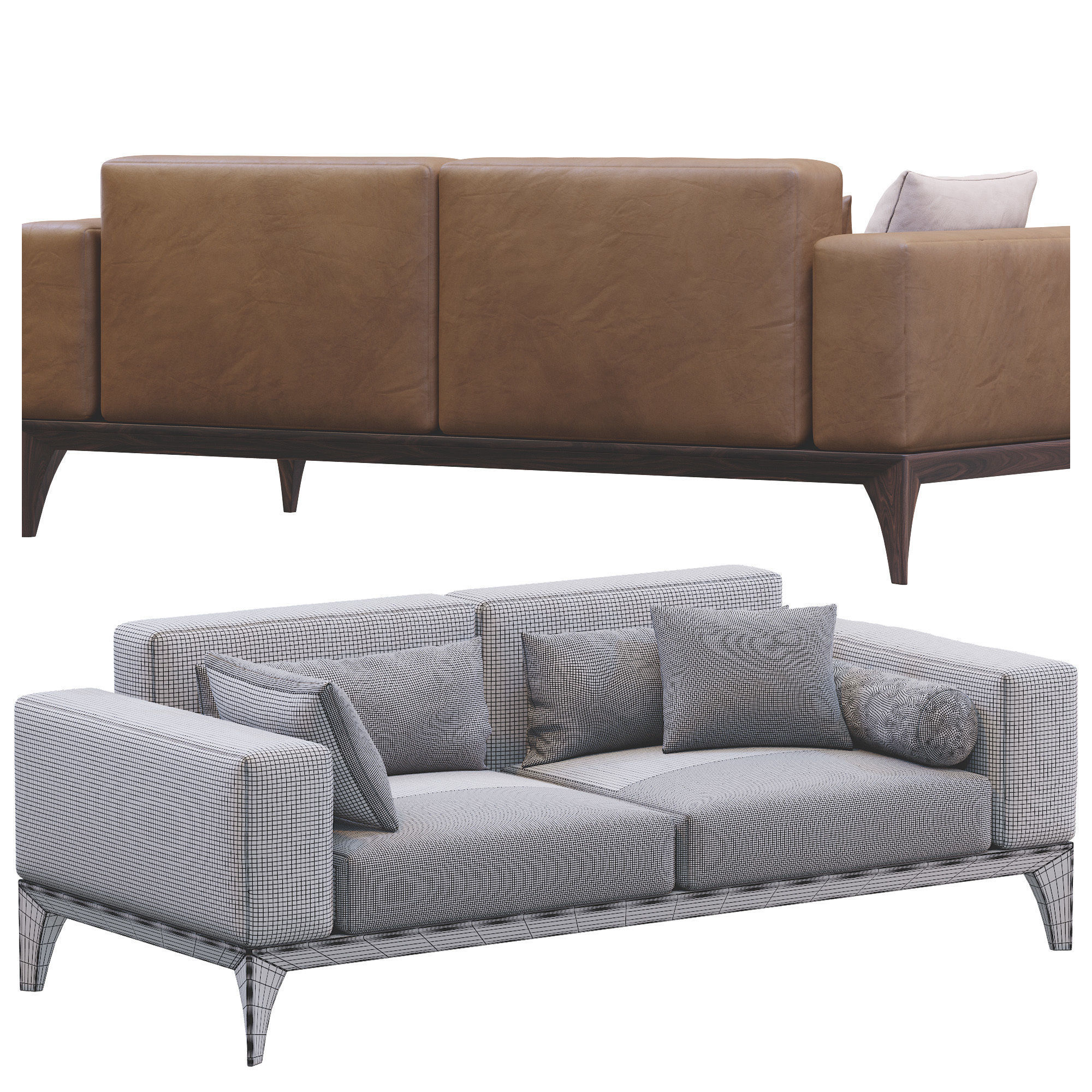 Sofa Fellow By Porada 3D model_6