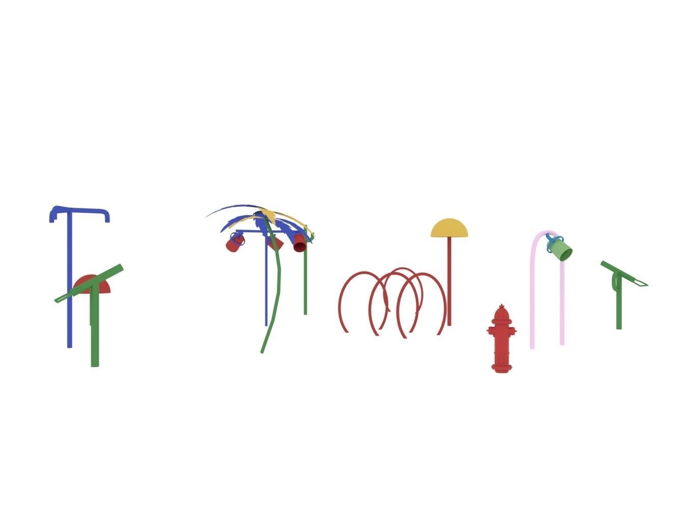 Playground splash zone 3D model_2