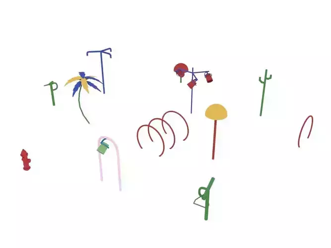 Playground splash zone 3D model Playground splash zone 3D model