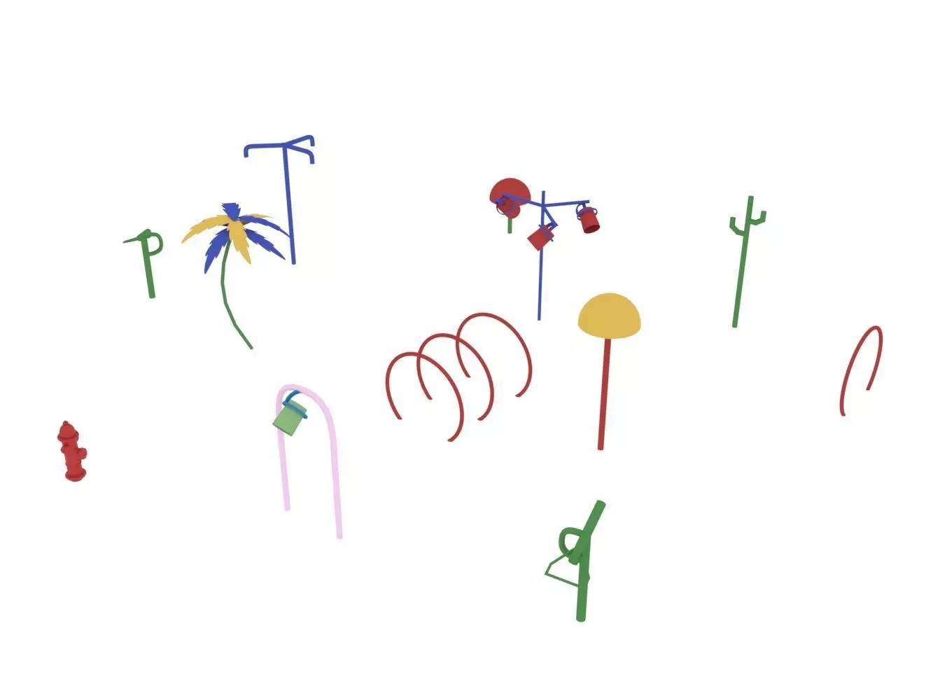 Playground splash zone 3D model_0