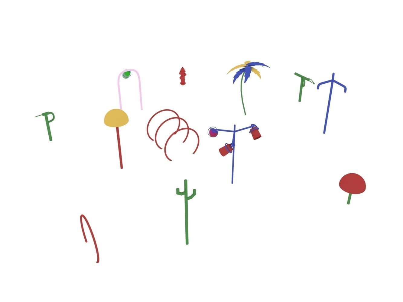 Playground splash zone 3D model_4