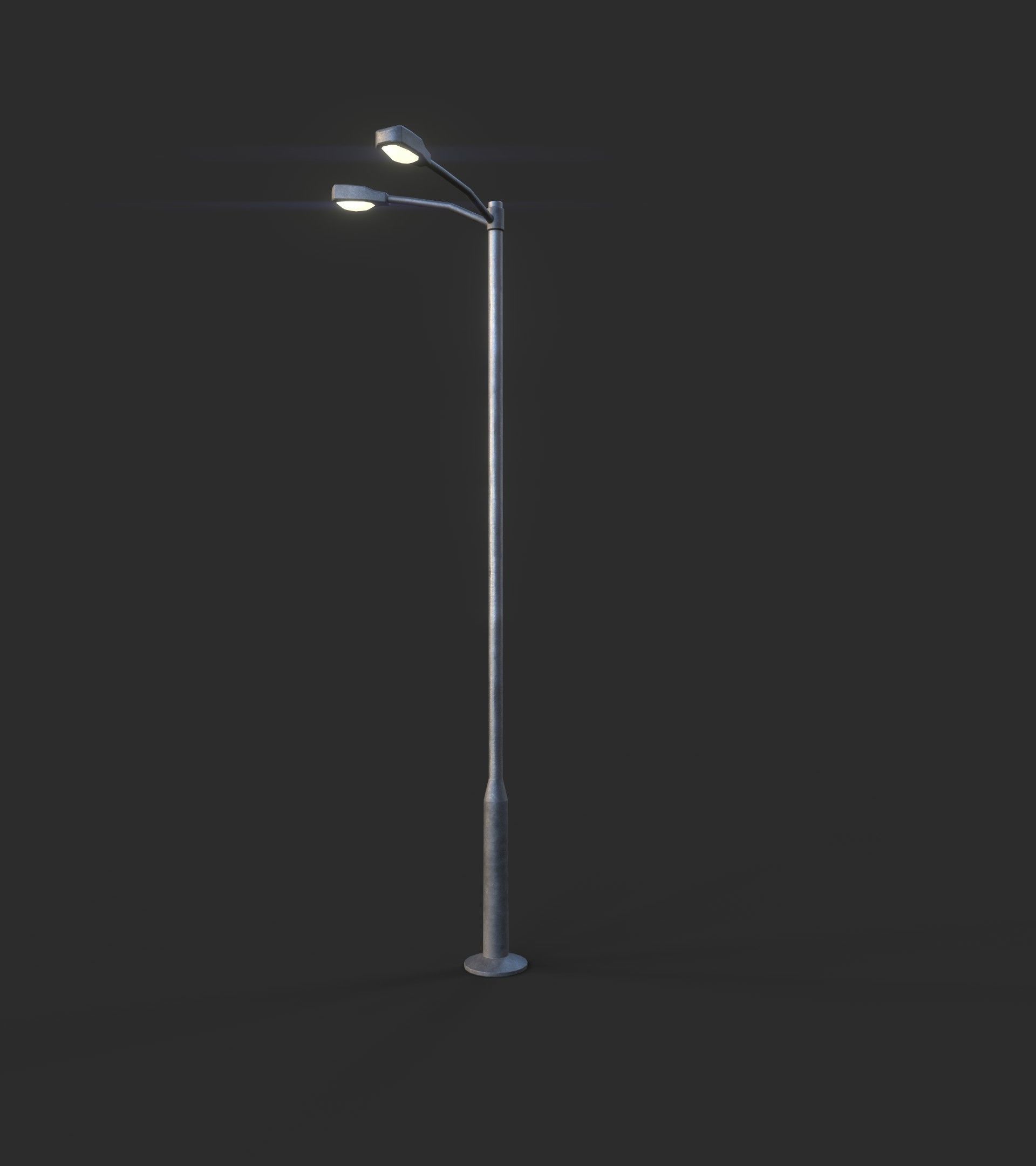 Double Highway Light 1 Low-poly 3D model_2