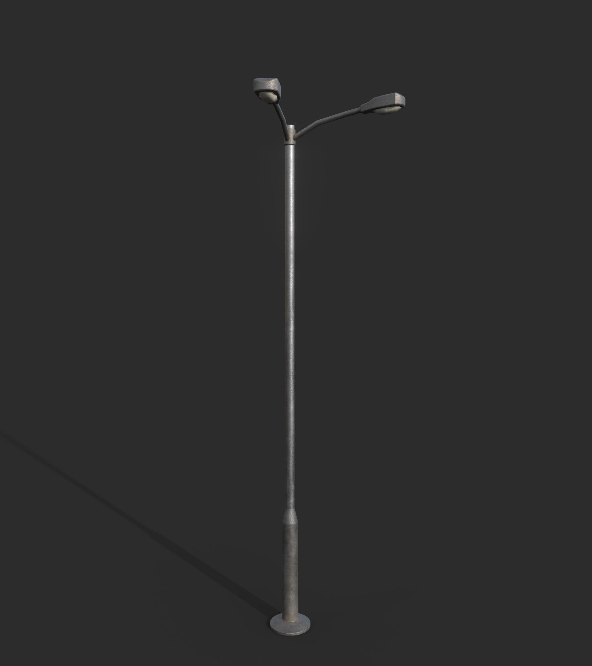 Double Highway Light 1 Low-poly 3D model_1