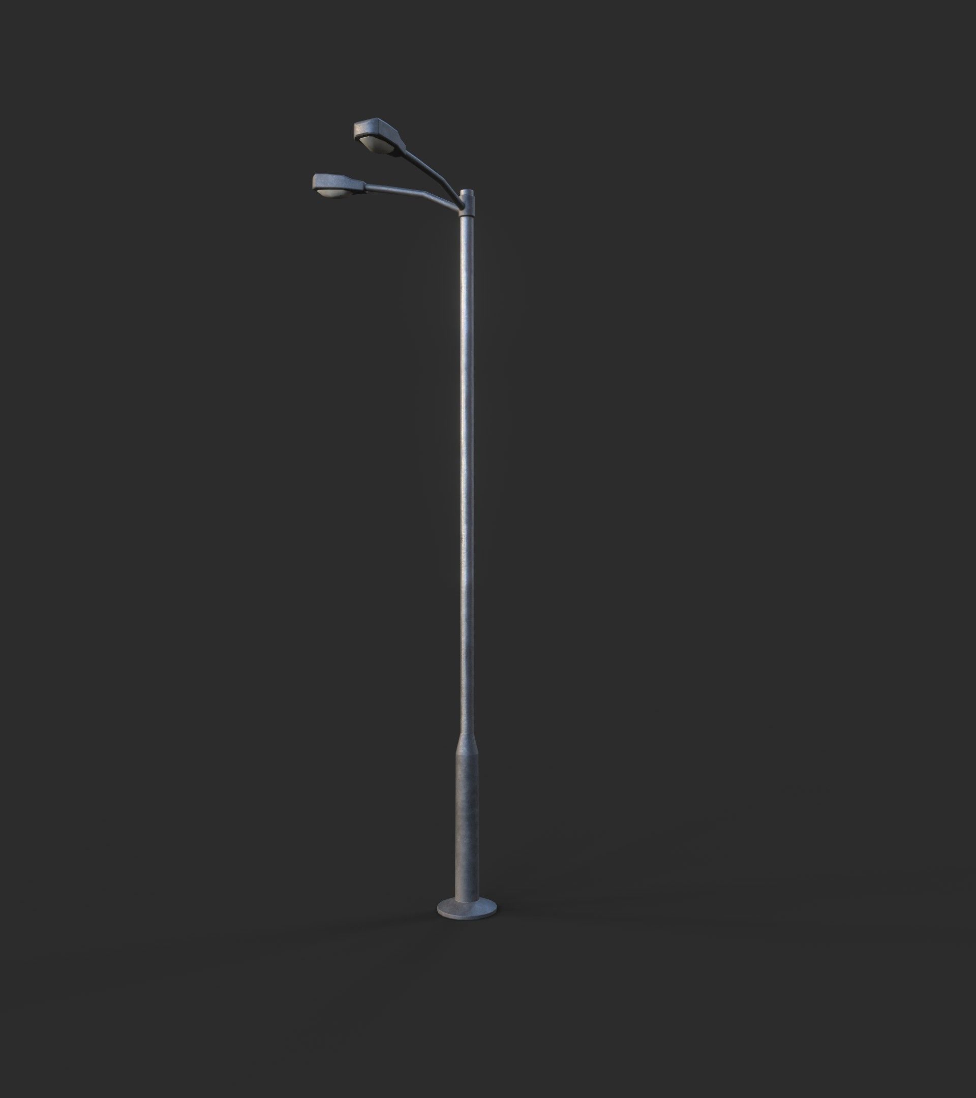 Double Highway Light 1 Low-poly 3D model_3