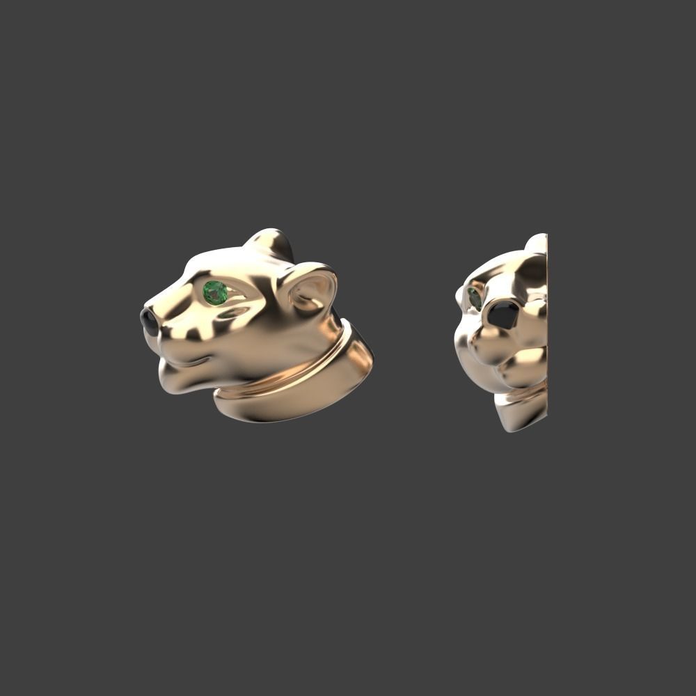 Panther Earrings 3D print model_10