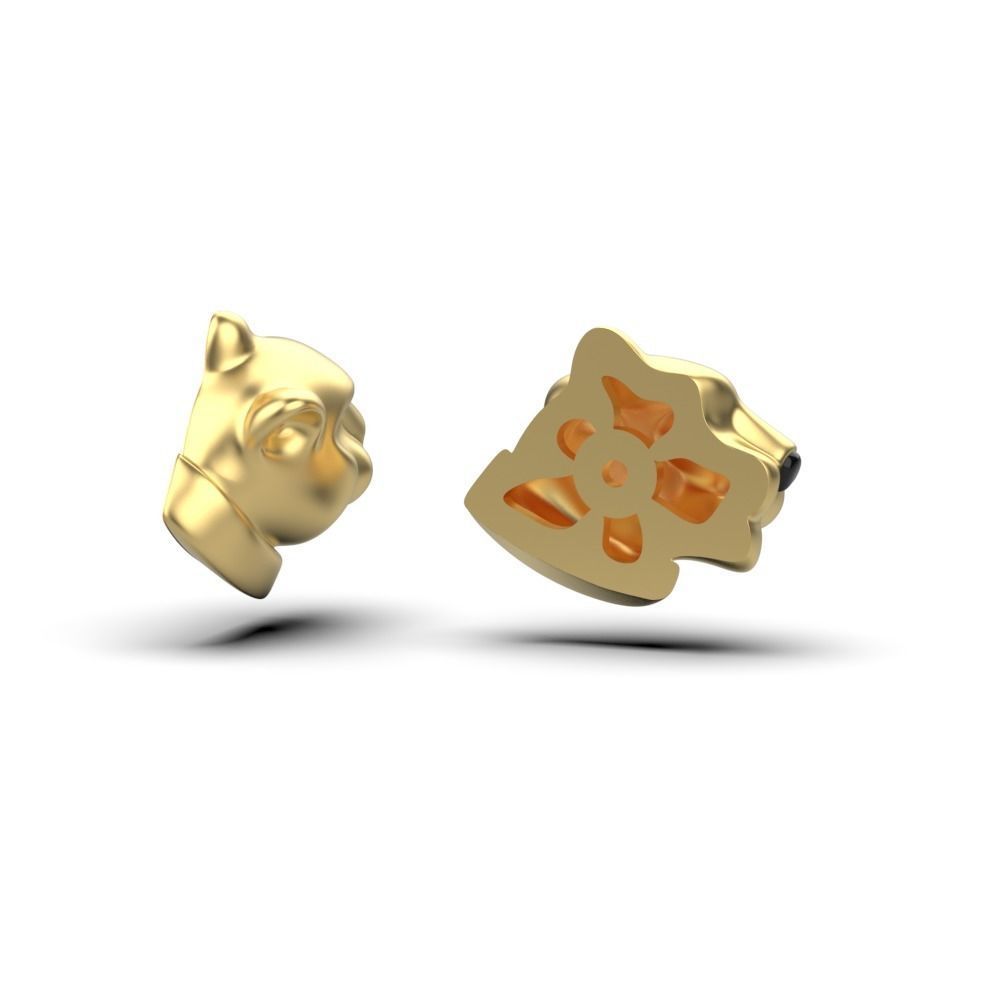 Panther Earrings 3D print model_7