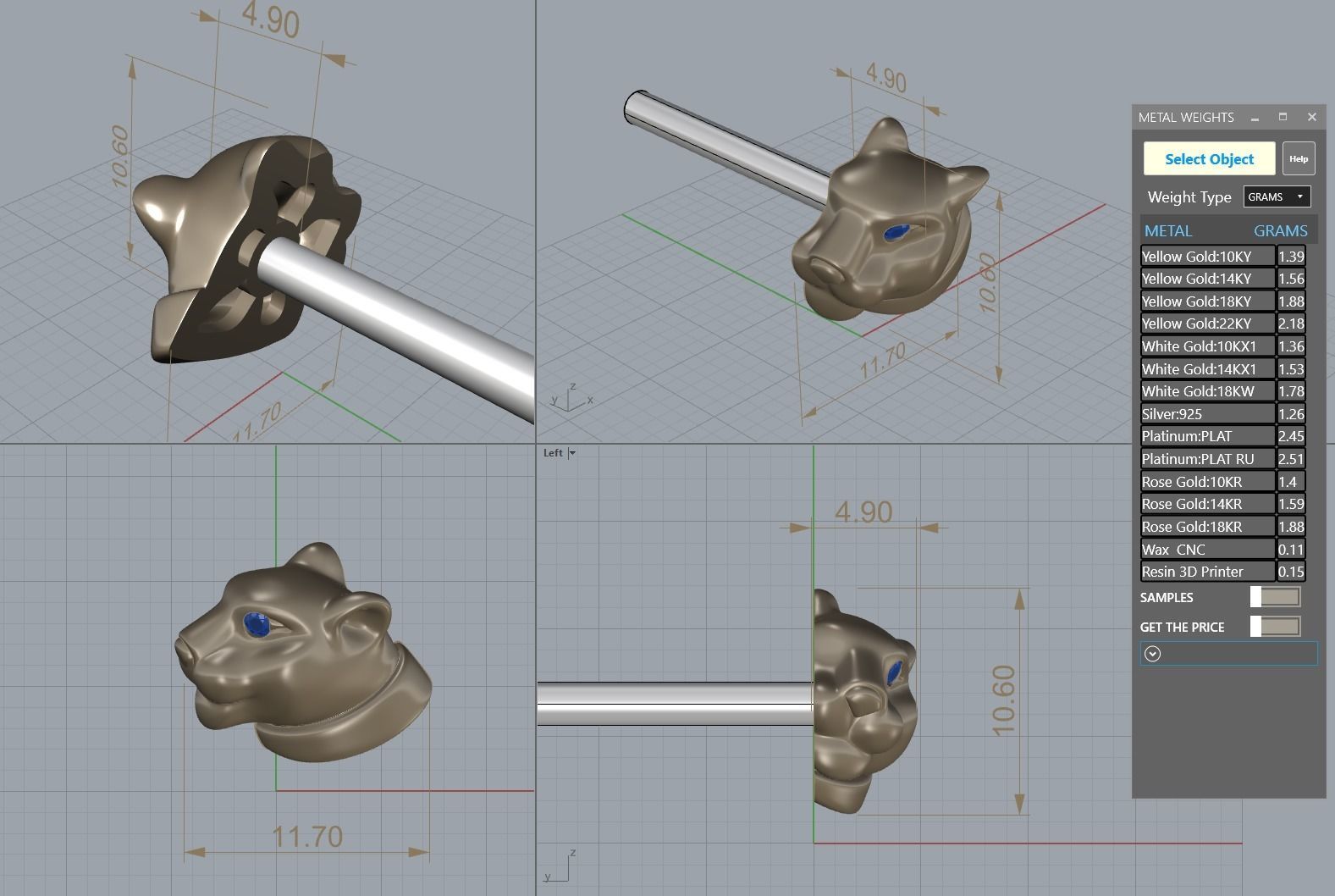 Panther Earrings 3D print model_1