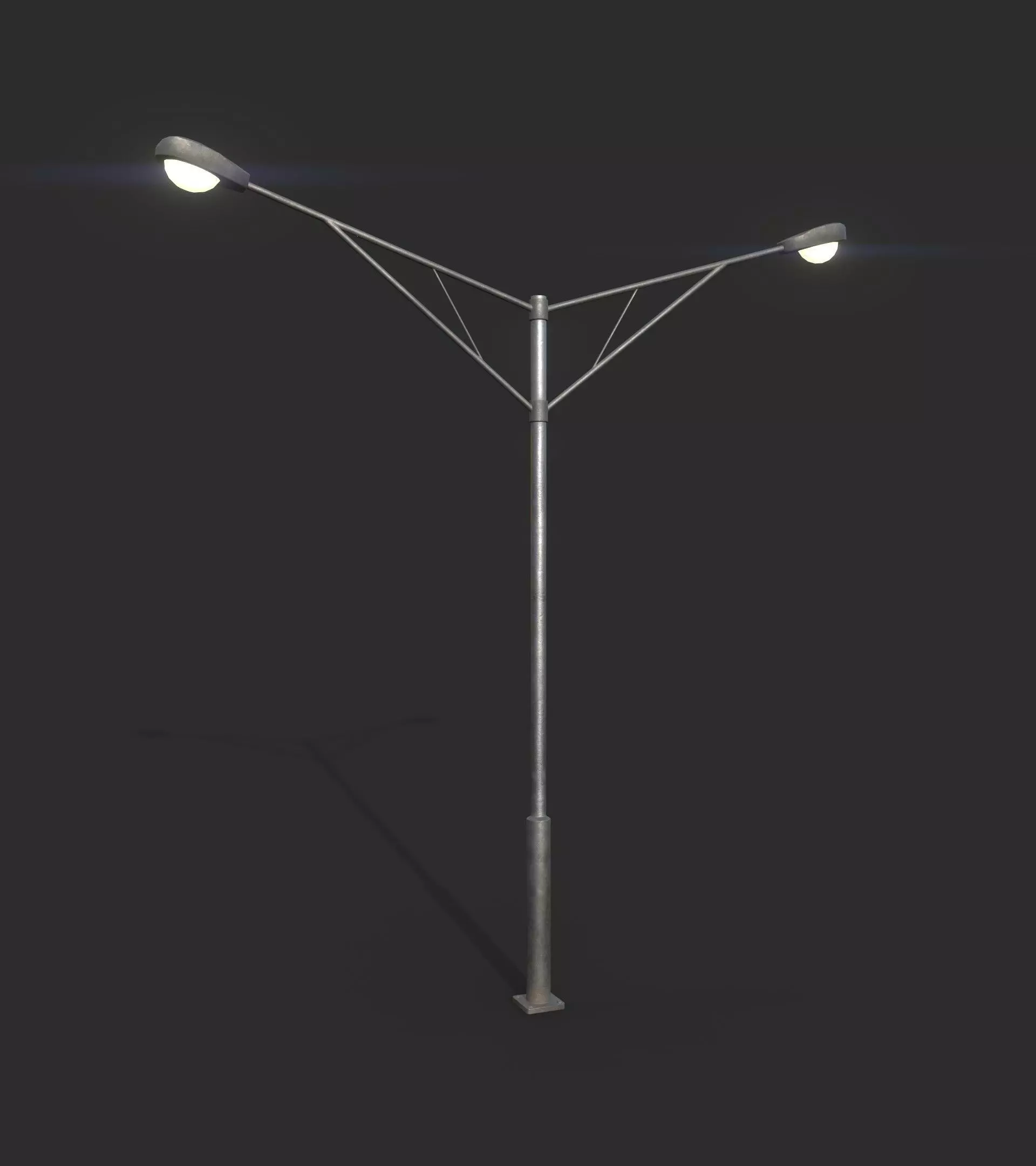 Double Highway Light 2 Low-poly 3D model_0