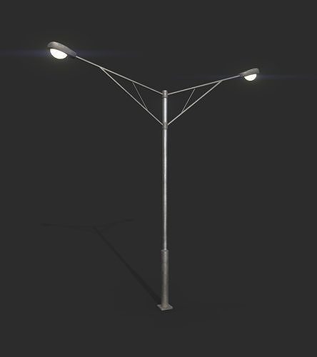 Double Highway Light 2 Low-poly 3D model