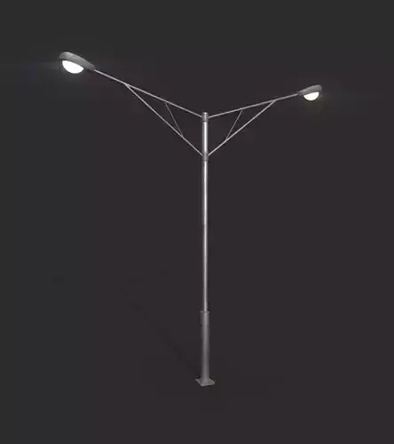 Double Highway Light 2 Low-poly 3D model