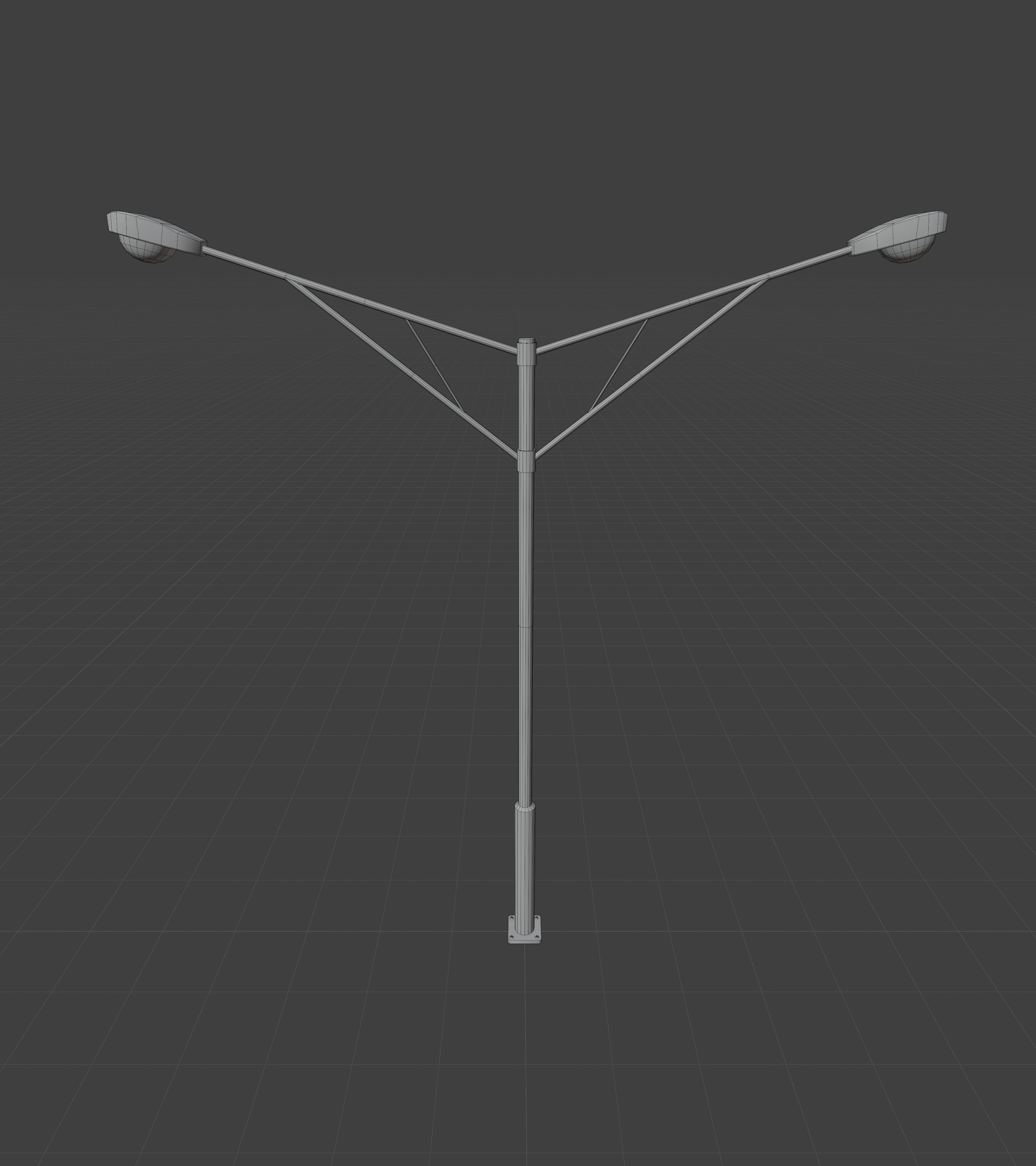 Double Highway Light 2 Low-poly 3D model_5