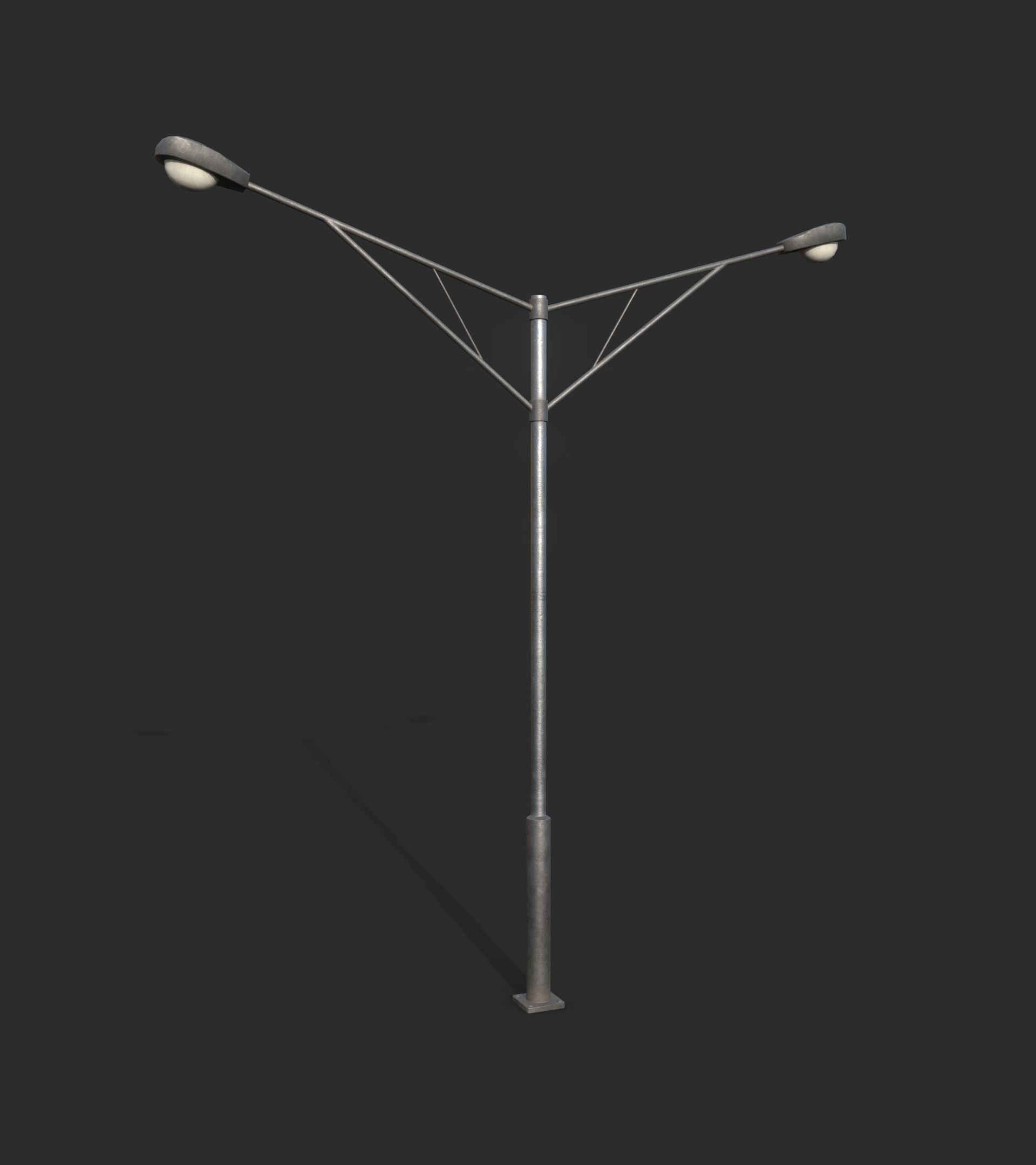 Double Highway Light 2 Low-poly 3D model_1