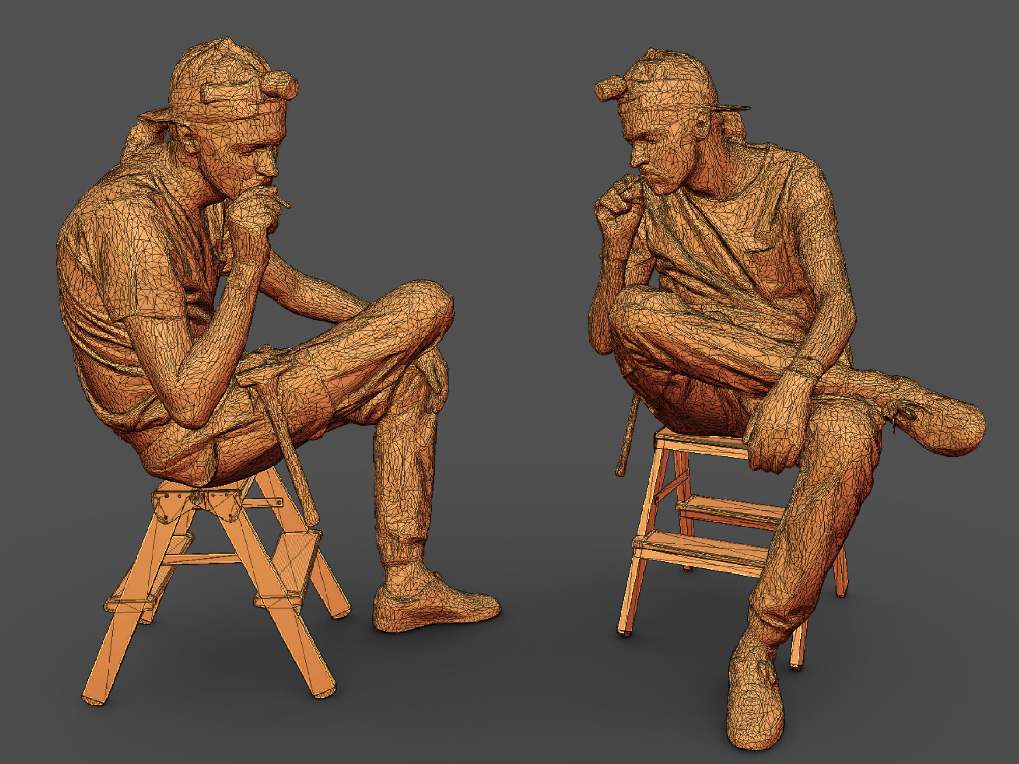 Photorealistic Construction Worker Character 3D model_3
