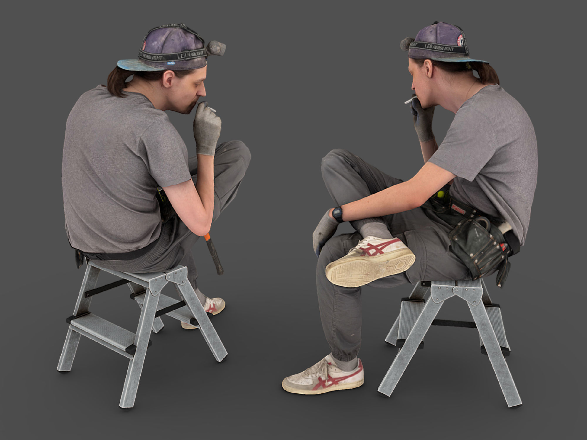 Photorealistic Construction Worker Character 3D model_5