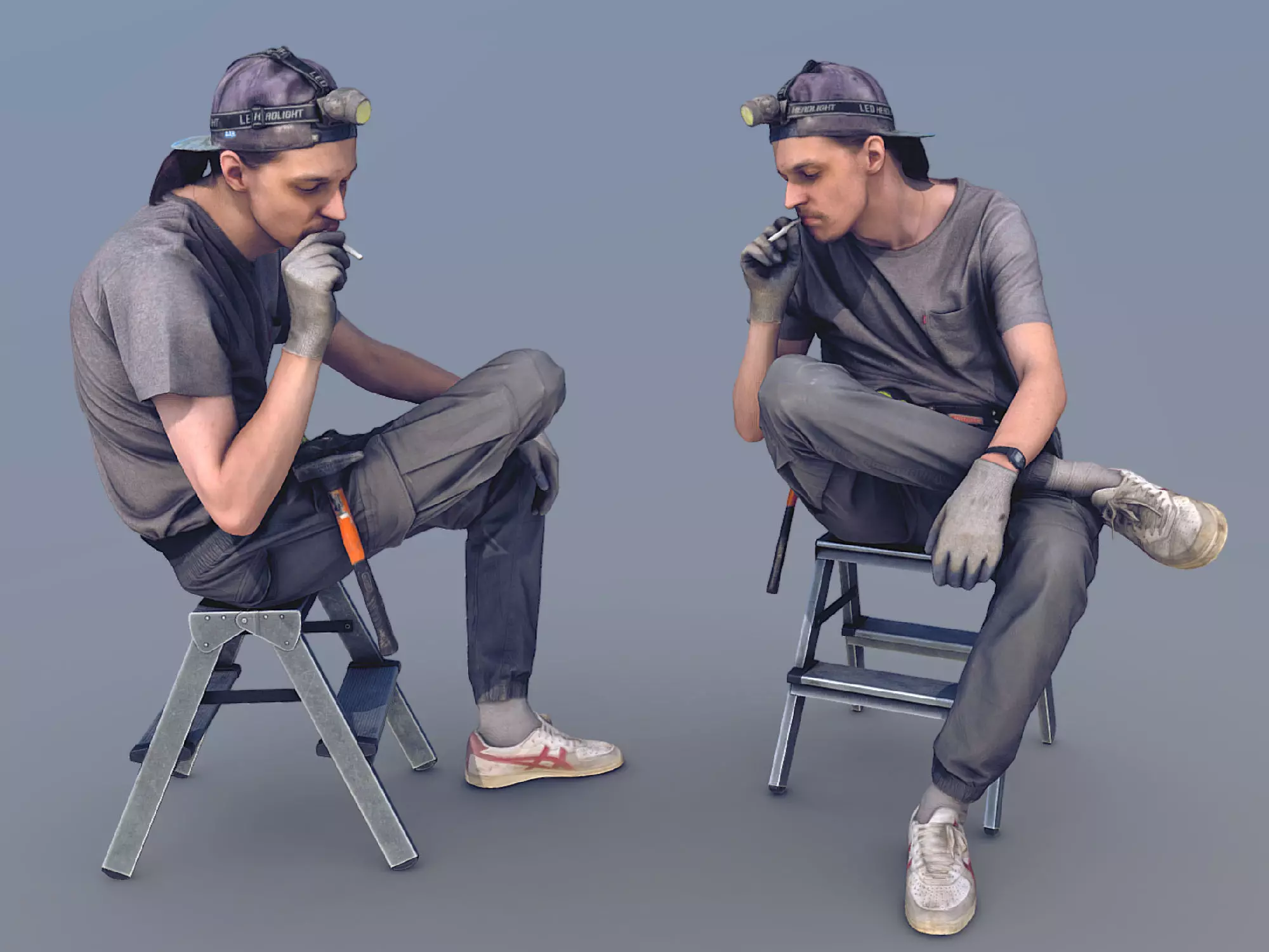 Photorealistic Construction Worker Character 3D model_0