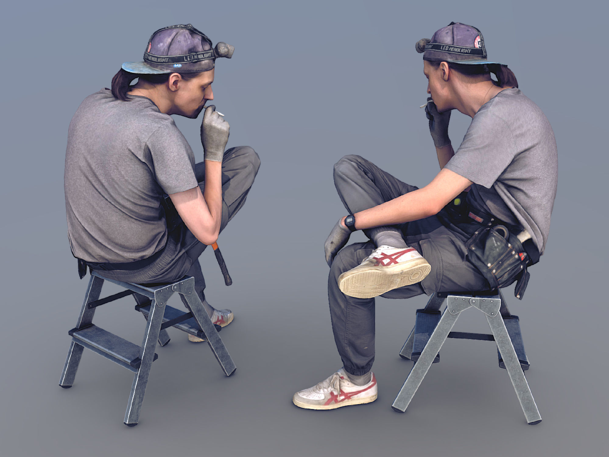 Photorealistic Construction Worker Character 3D model_4