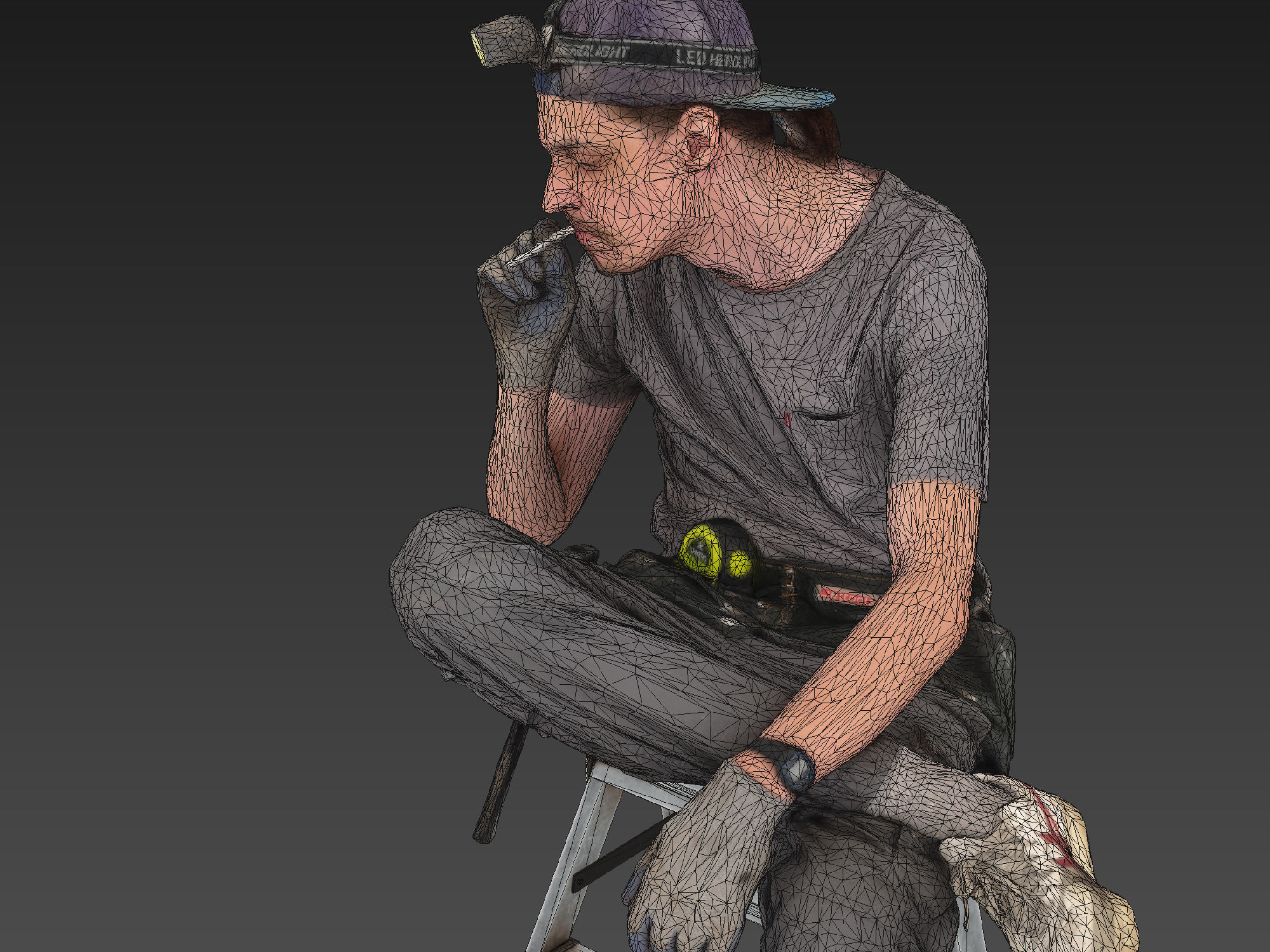 Photorealistic Construction Worker Character 3D model_8