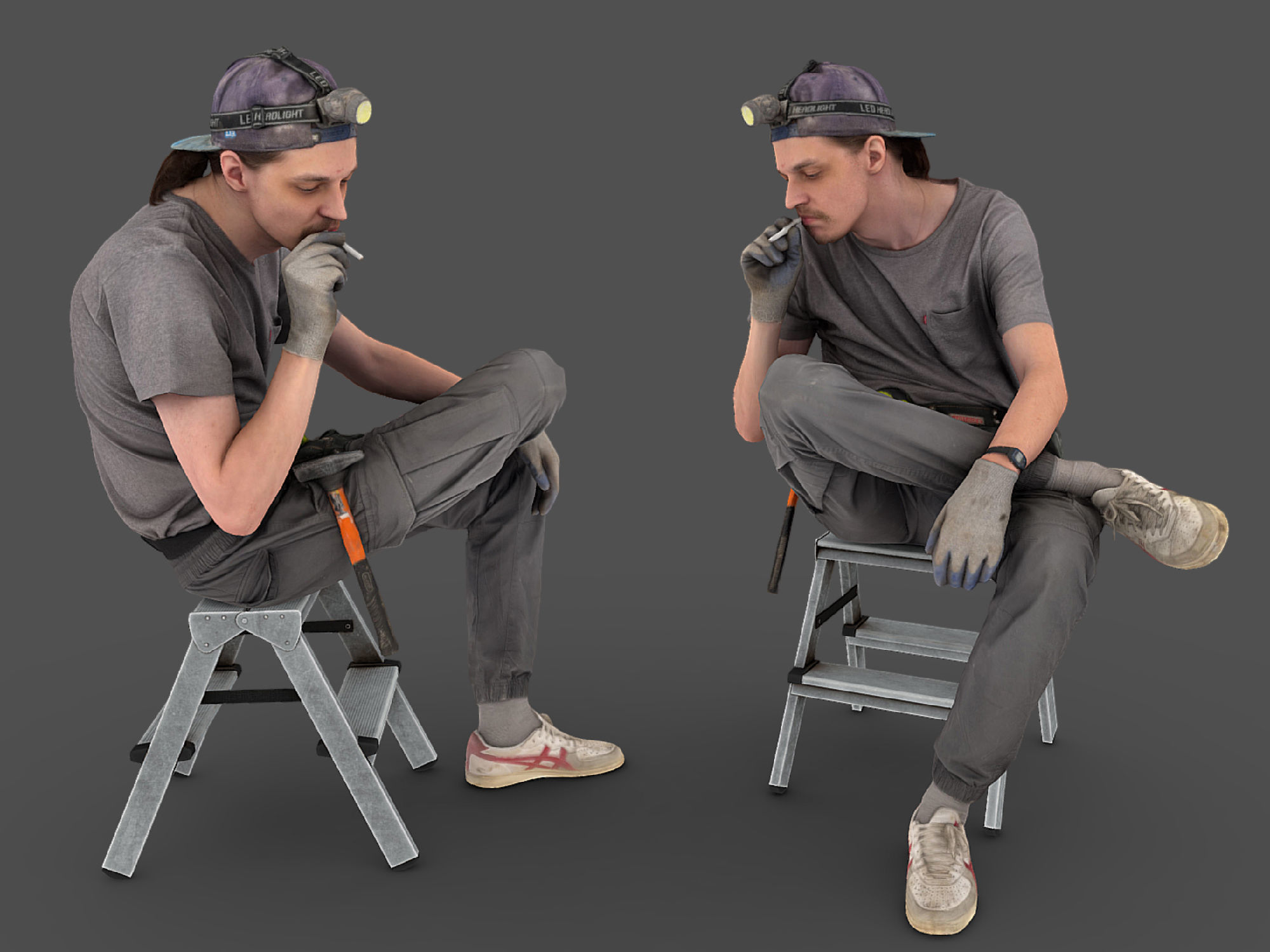 Photorealistic Construction Worker Character 3D model_1