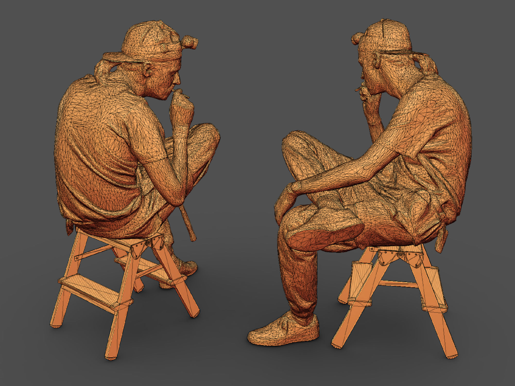Photorealistic Construction Worker Character 3D model_7