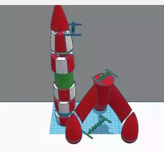 Tintin Pepper Mill Rocket 3D print model