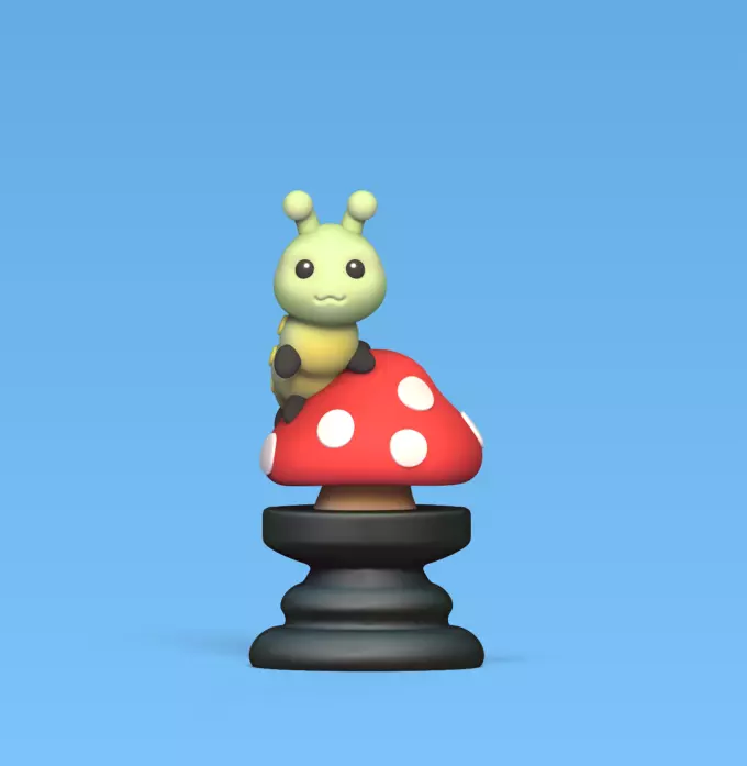 Alice Chess - Side A - Caterpillar -  Rook 3D print model_0