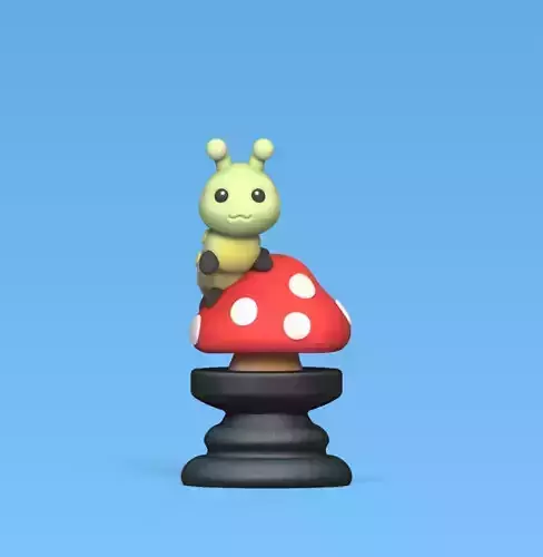 Alice Chess - Side A - Caterpillar -  Rook 3D print model