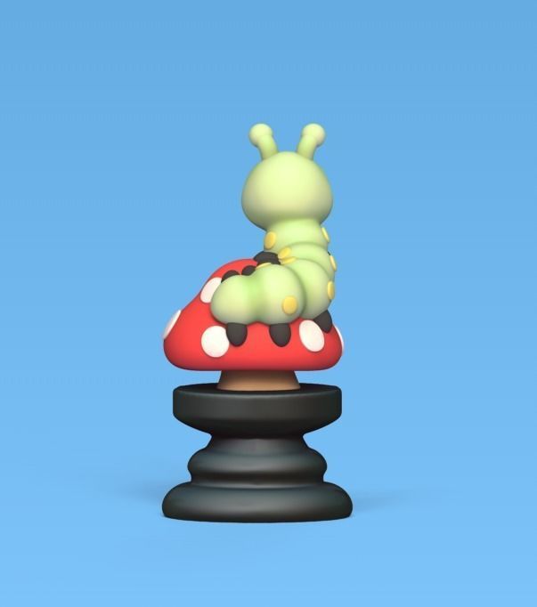 Alice Chess - Side A - Caterpillar -  Rook 3D print model_2