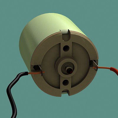 DC motor educational animation 3D model_2