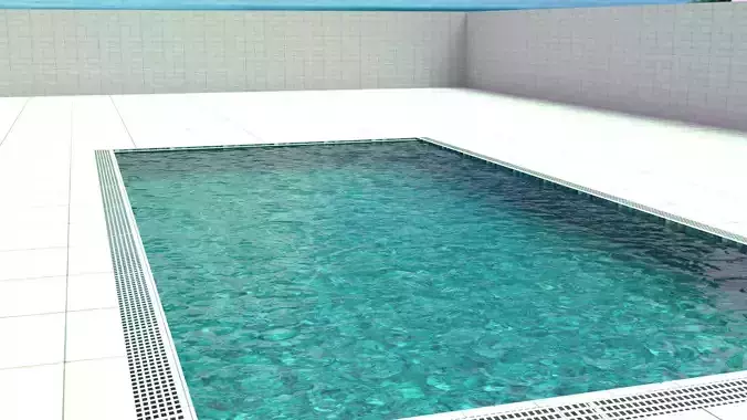 Pool Lowpoly 3D glass box with water in it