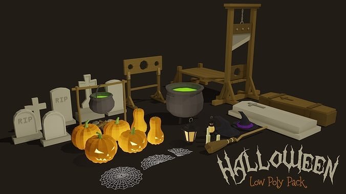 Halloween Pack Low-poly 3D model